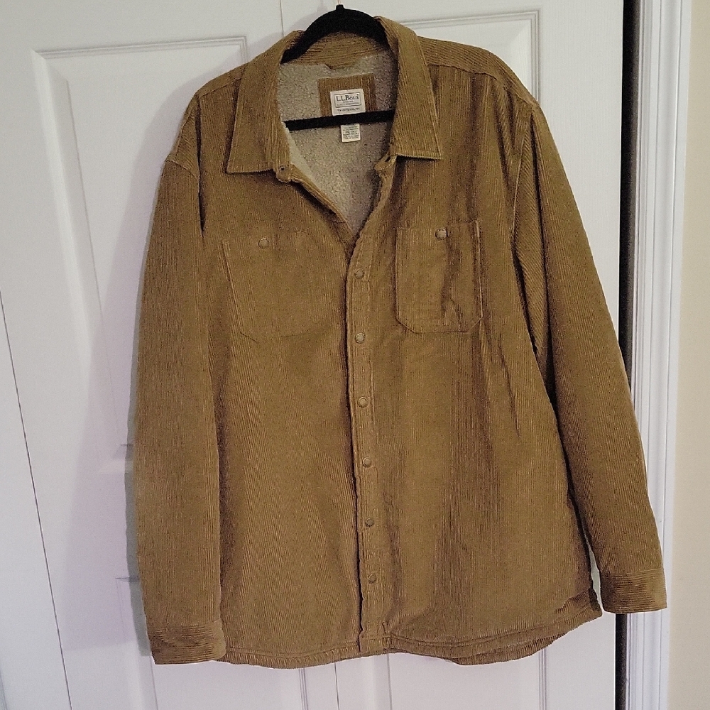 L.L. Bean Tan Corduroy Shirt Jacket